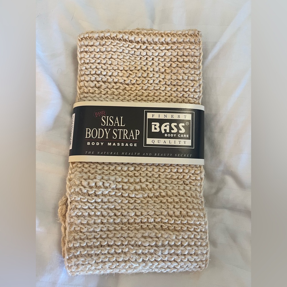 Bass Natural Sisal Body Massage Strap Exfoliating Scrub Tan Handmade NEW